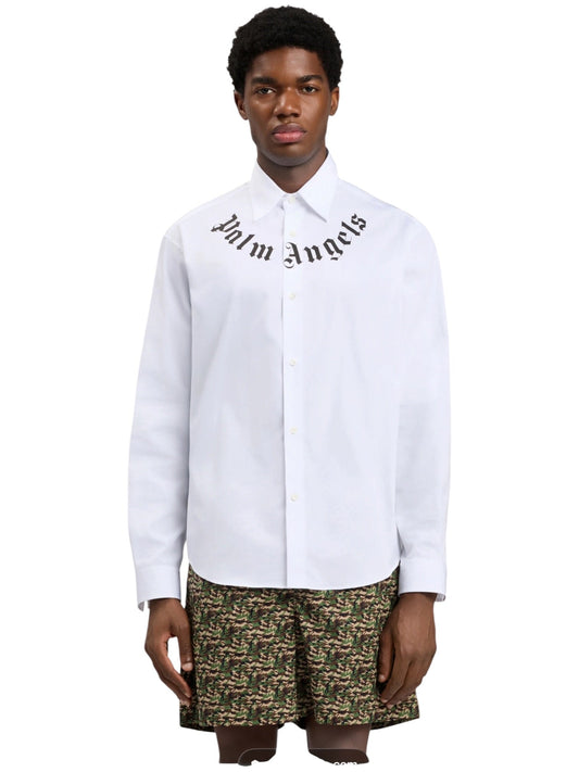 Probus Palm Angels Neck Logo Shirt L/S Off White Black Palm Angels Neck Logo Shirt L/S Off White Black S