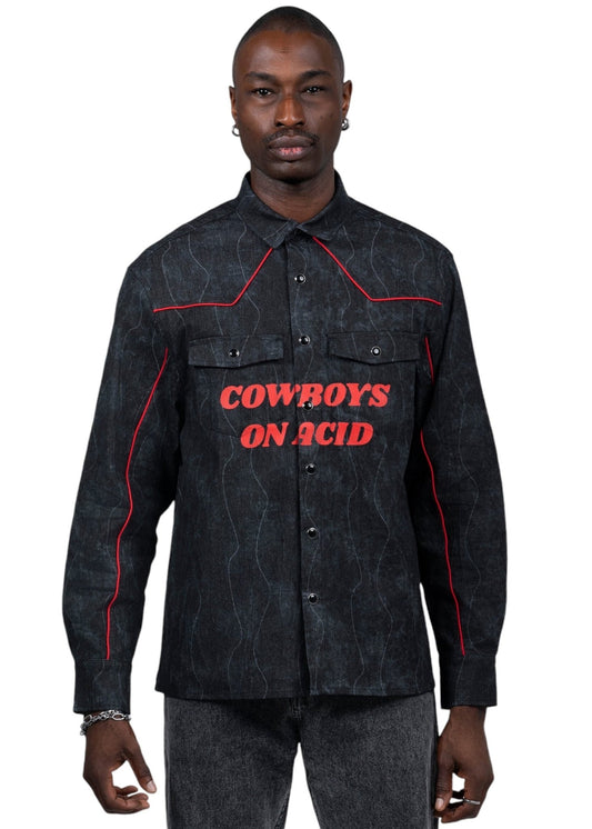 Pleasures Acid Cowboy Denim Shirt Blk