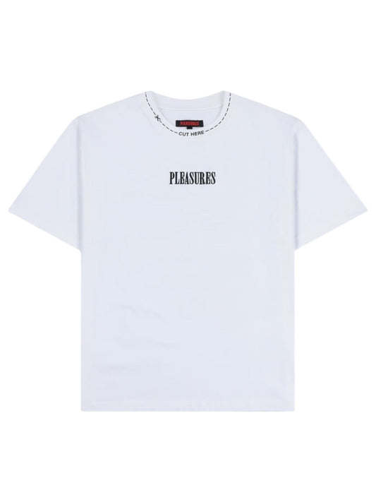 Pleasures Cut Here Heavyweight T-Shirt Wht