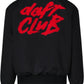 The PLEASURES Daft Club Reversible Bomber Black is a padded Taslan nylon jacket with bold, red "daft CLUB" text sublimated on the back.