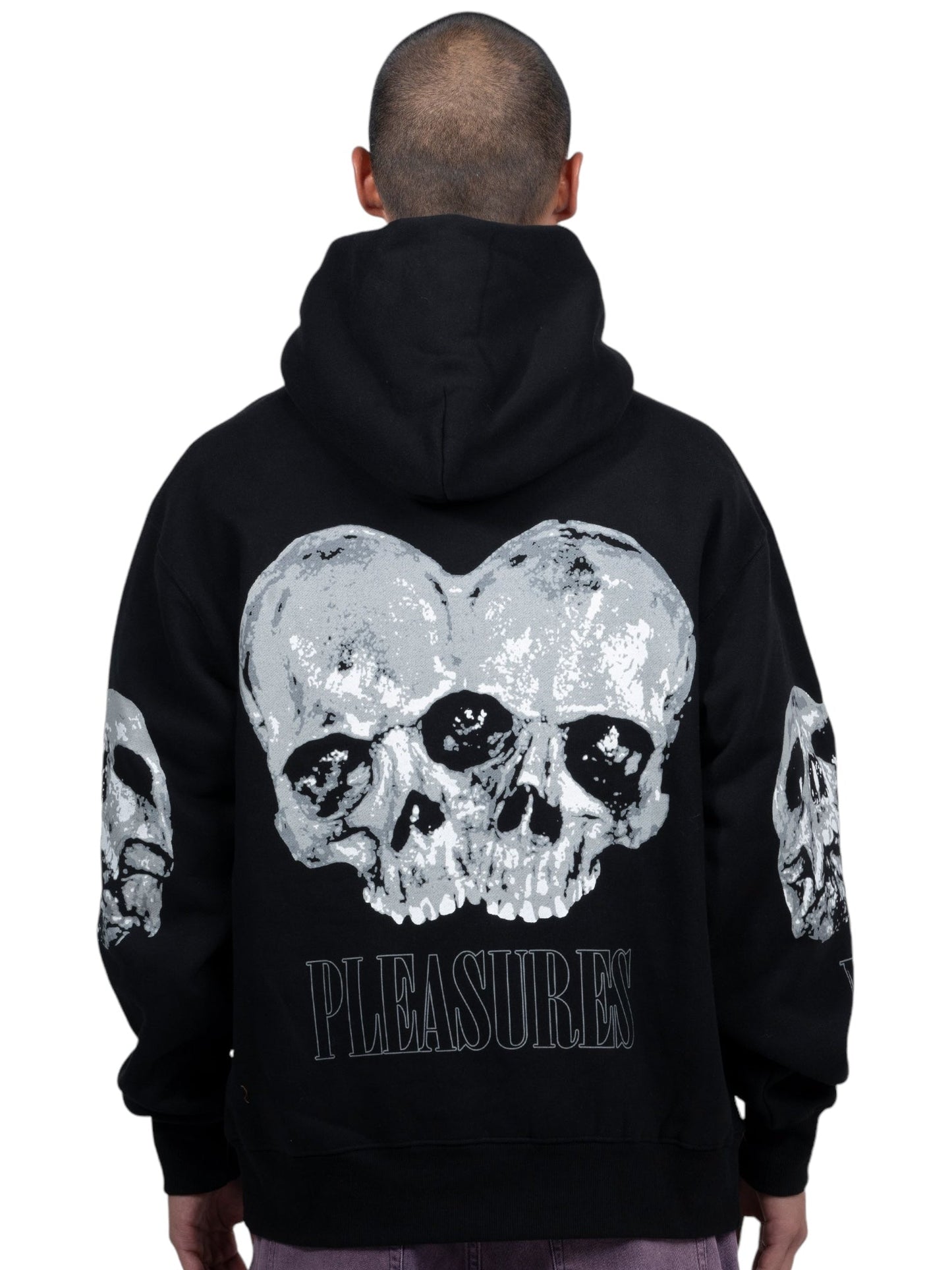 Pleasures Double Skull Hoodie in Black