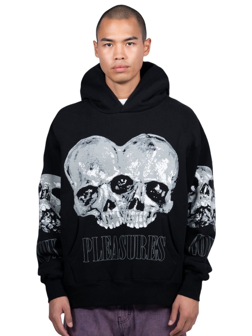 Pleasures Double Skull Hoodie in Black