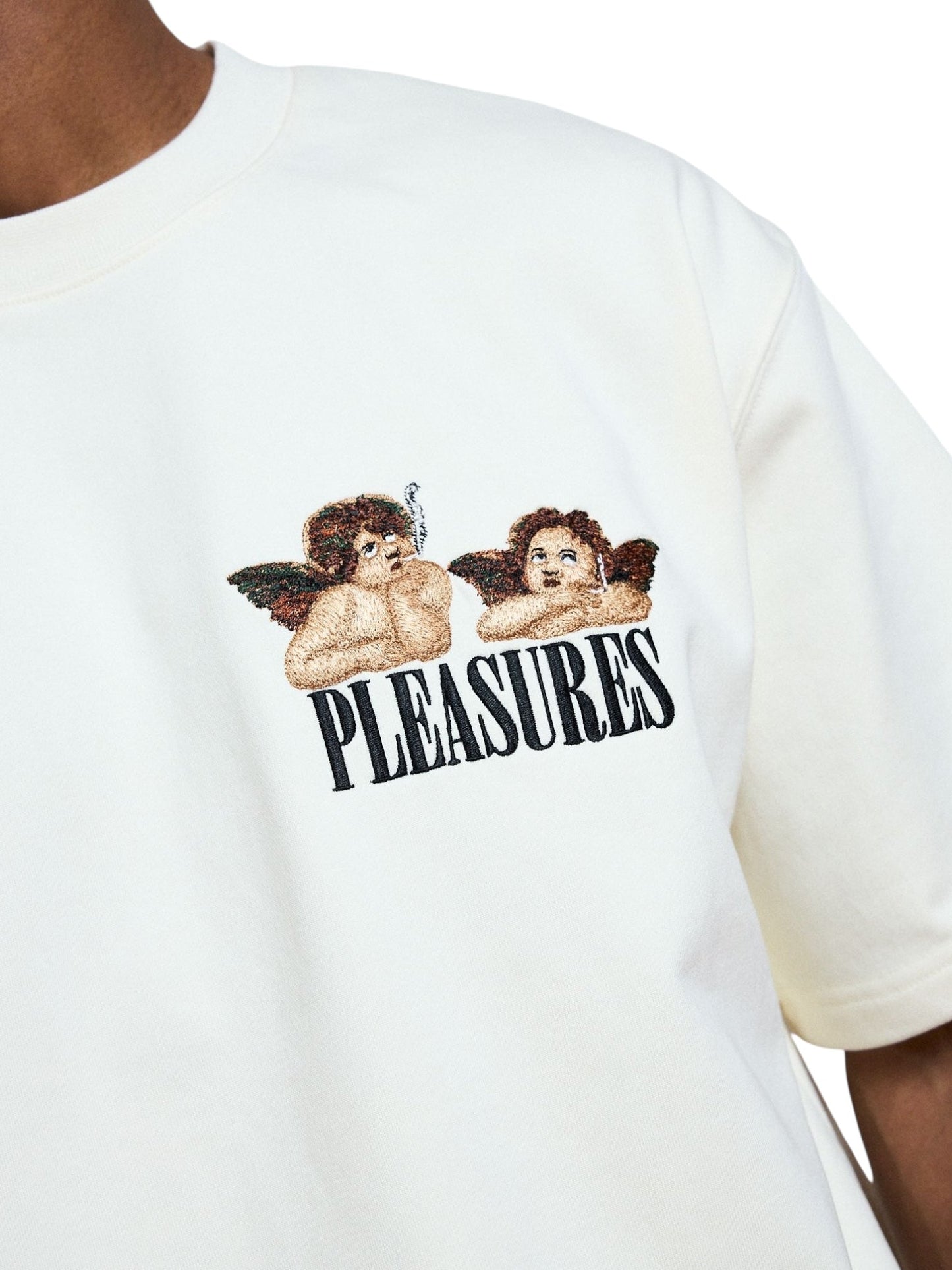 Pleasures Dynamic Short Sleeve Crewneck Ecru