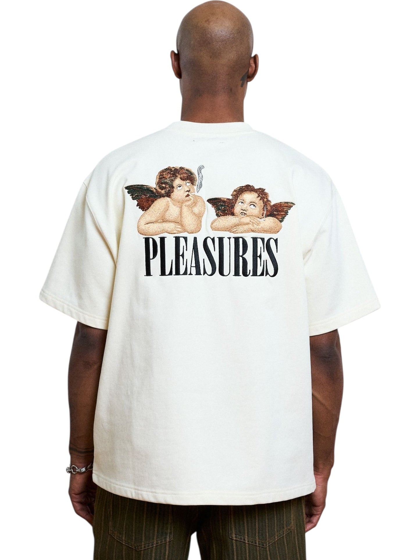Pleasures Dynamic Short Sleeve Crewneck Ecru