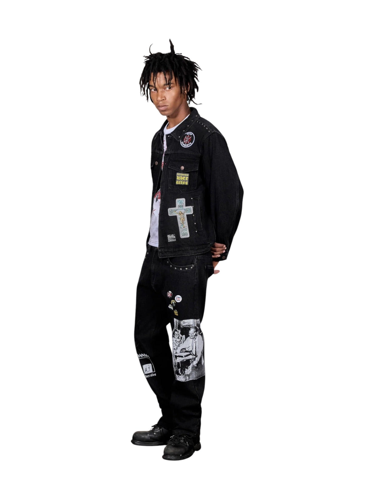 Probus Pleasures P26F040 DIY Trucker Jacket BLK Pleasures P26F040 DIY Trucker Jacket BLK BLACK