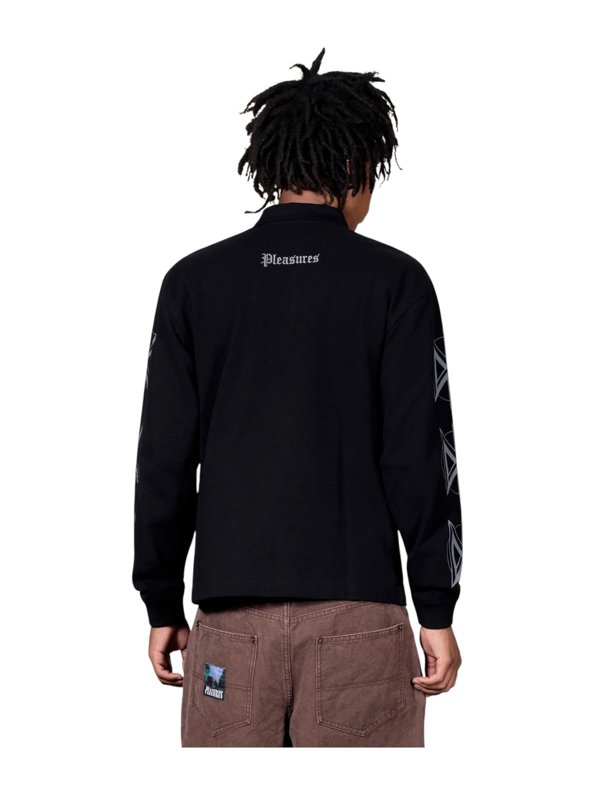 Probus Pleasures P26FDK005 Poster Long Sleeve Polo BLK Pleasures P26FDK005 Poster Long Sleeve Polo BLK BLACK