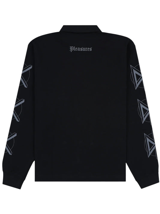 Probus Pleasures P26FDK005 Poster Long Sleeve Polo BLK Pleasures P26FDK005 Poster Long Sleeve Polo BLK BLACK