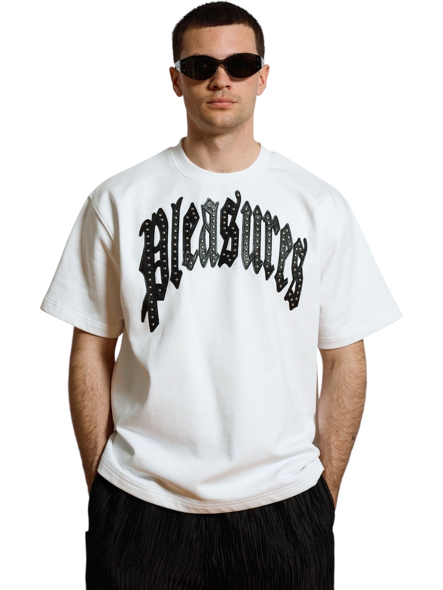 Pleasures Twitch Studded Crewneck  White