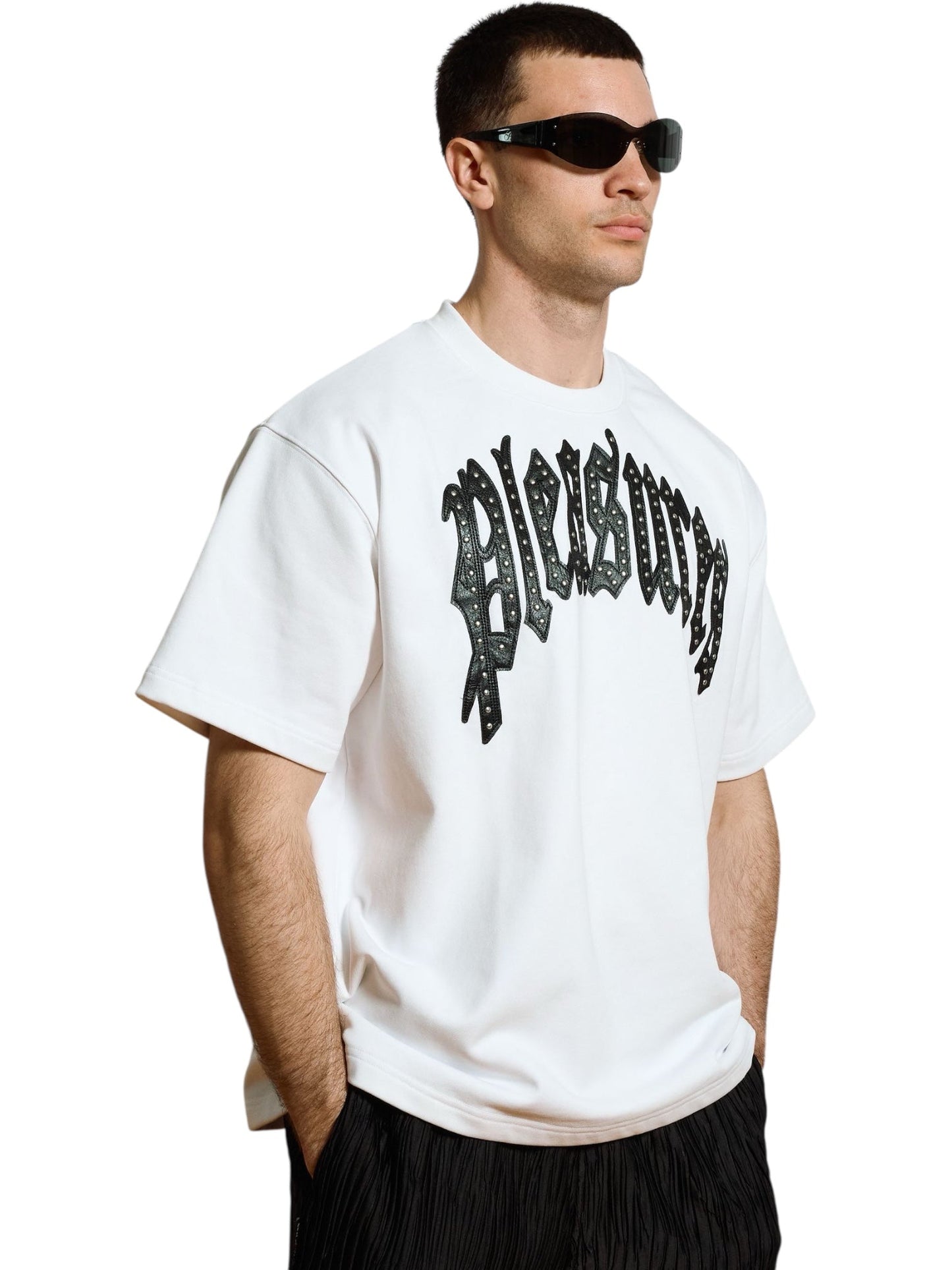 Pleasures Twitch Studded Crewneck  White