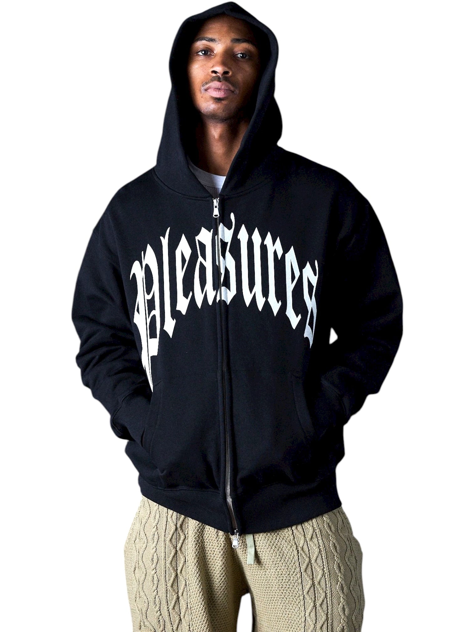 Pleasures Twitch Zip Hoodie Black - Probus