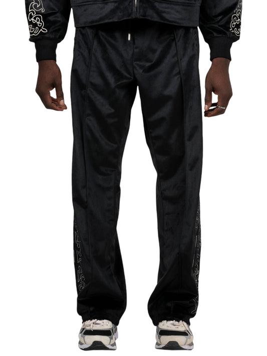 Pleasures Unquote Velour Track Pants Black