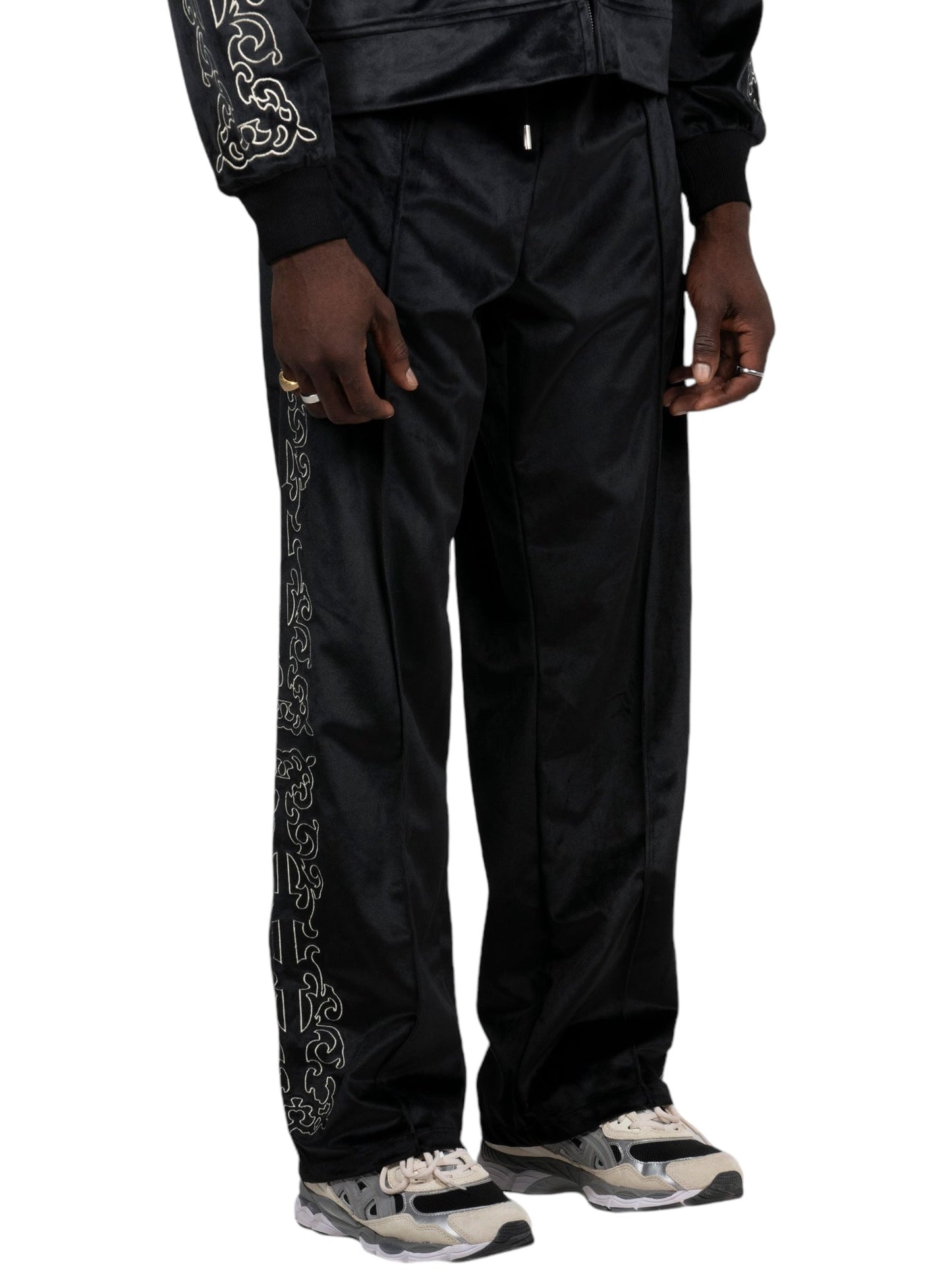 Pleasures Unquote Velour Track Pants Black