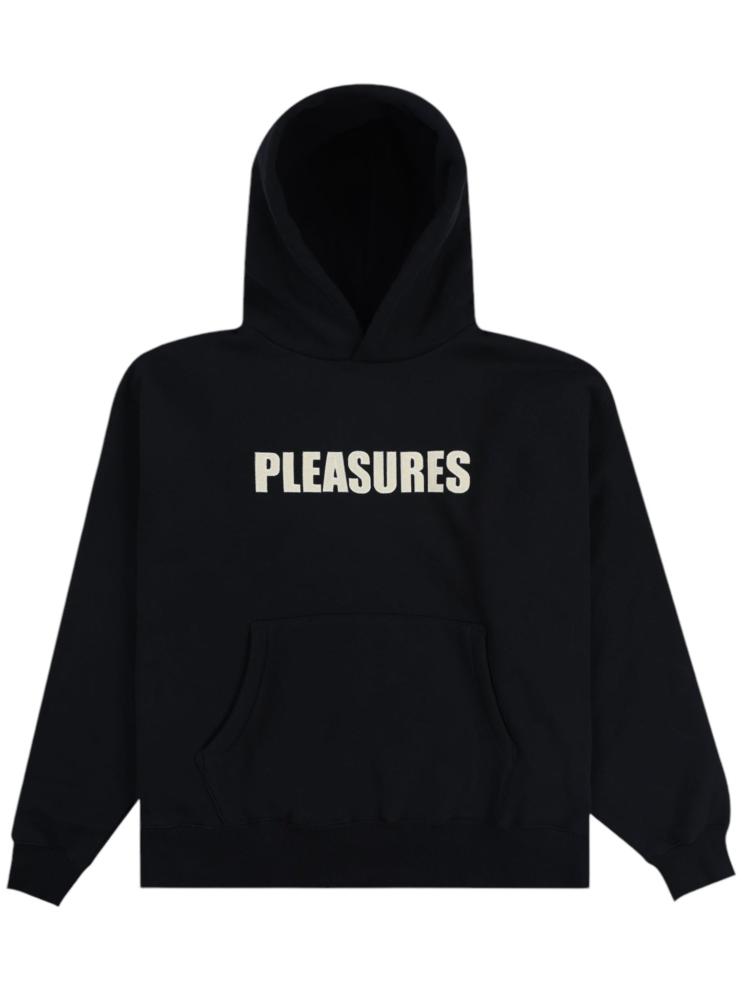 Pleasures Wave Quilted Hoodie Black