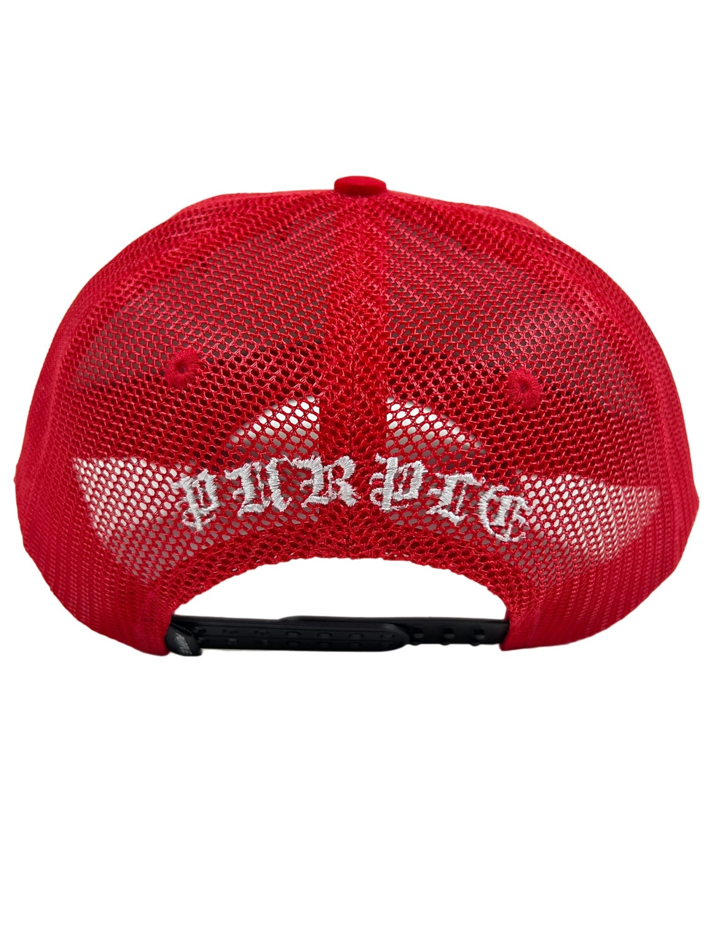PURPLE BRAND A2054-TTGR COTTON TWILL TRUCKER HAT RED