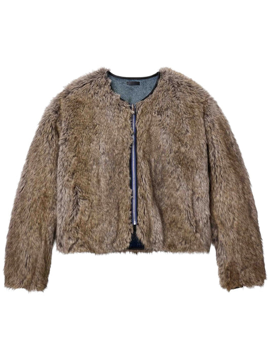 Probus Purple Brand M0040-RFDS426 Reversible Fur Demin Jacket Blue Purple Brand M0040-RFDS426 Reversible Fur Demin Jacket Blue BLUE