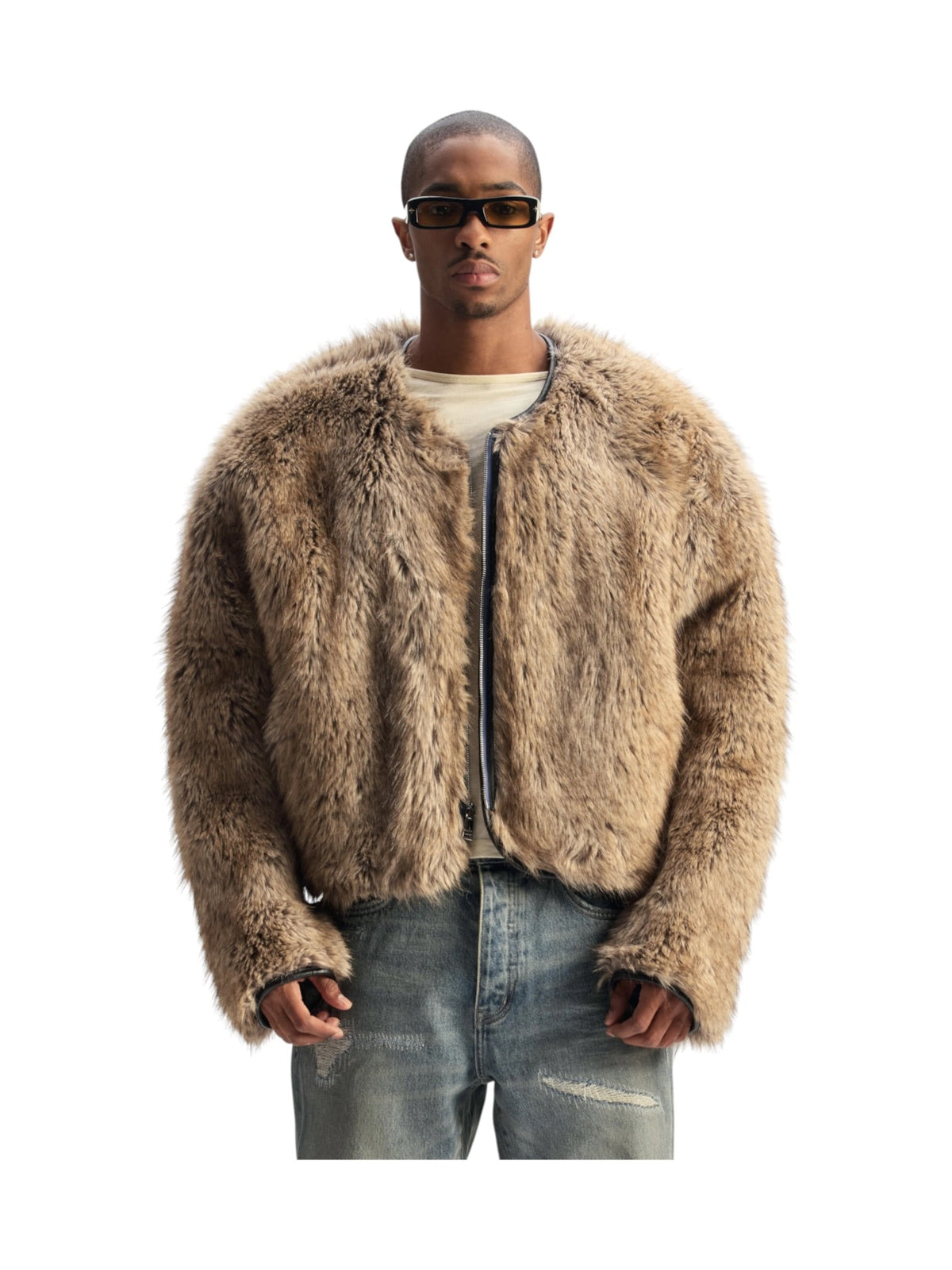 Probus Purple Brand M0040-RFDS426 Reversible Fur Demin Jacket Blue Purple Brand M0040-RFDS426 Reversible Fur Demin Jacket Blue BLUE