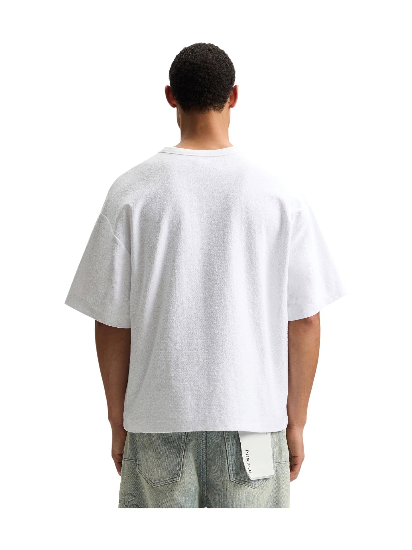 Purple Brand M1057-HTWD326 Hwt Textured Jersey Ss White