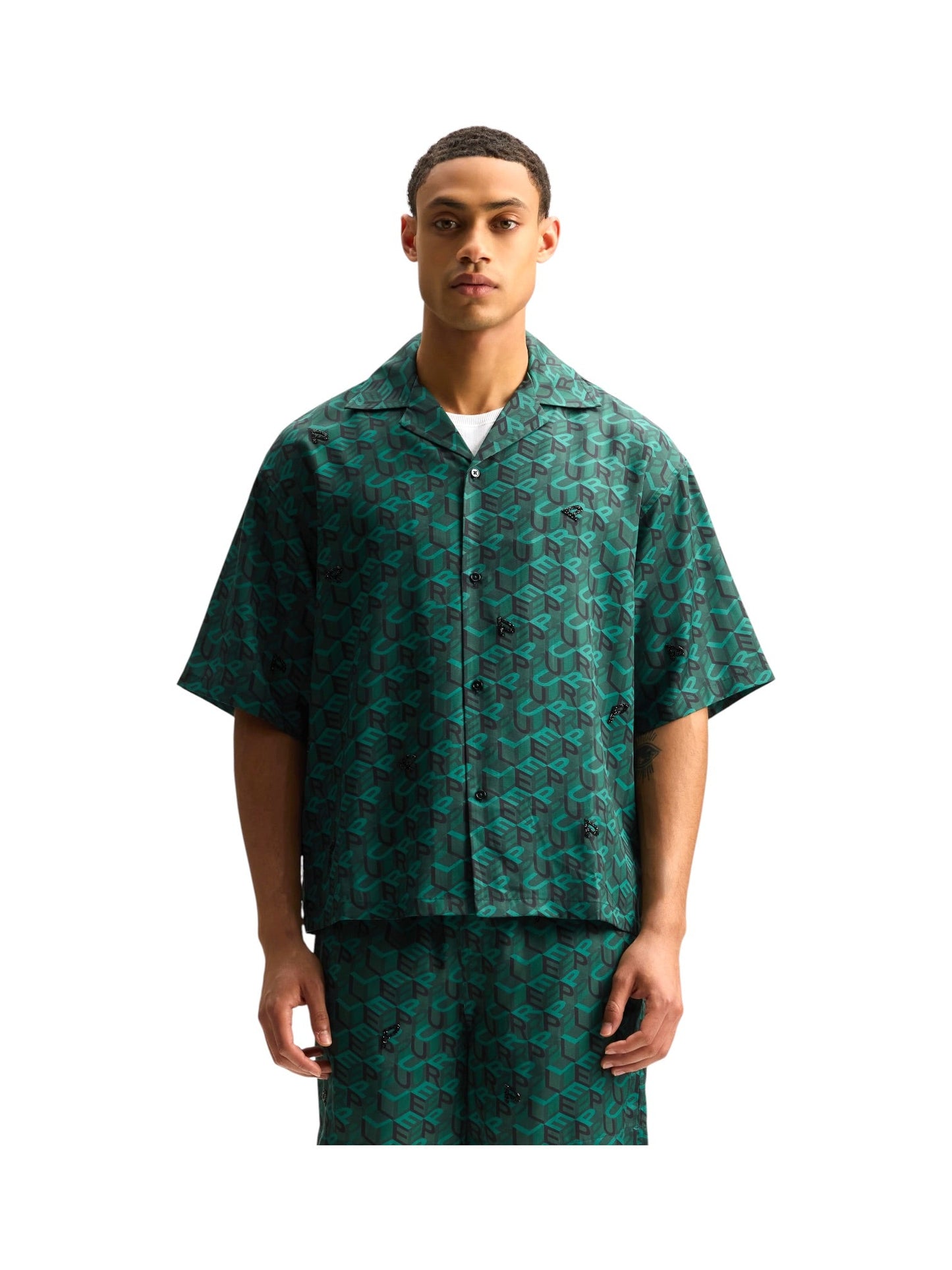Probus Purple Brand M3015-LYWH326 Lyocell Resort Shirt Green Purple Brand M3015-LYWH326 Lyocell Resort Shirt Green GREEN