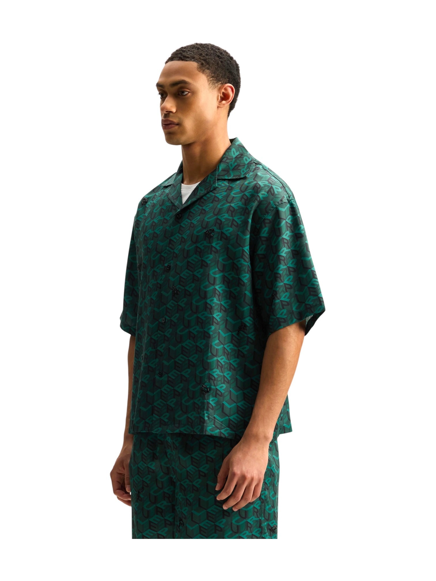 Probus Purple Brand M3015-LYWH326 Lyocell Resort Shirt Green Purple Brand M3015-LYWH326 Lyocell Resort Shirt Green GREEN
