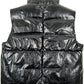 Purple Brand M6098-PLBV425N Pu Leather Puffer Vest Black