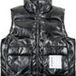 Purple Brand M6098-PLBV425N Pu Leather Puffer Vest Black