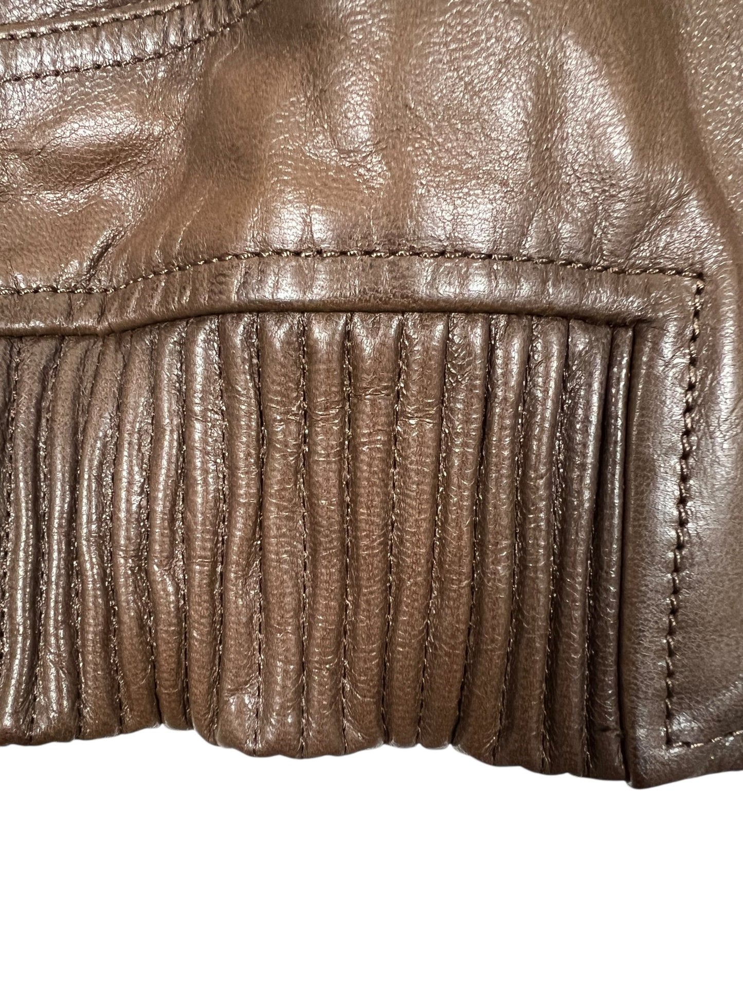 Purple Brand M9607-LCDS126 Distressed Leather Bomber Brown