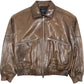 Purple Brand M9607-LCDS126 Distressed Leather Bomber Brown