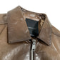 Purple Brand M9607-LCDS126 Distressed Leather Bomber Brown