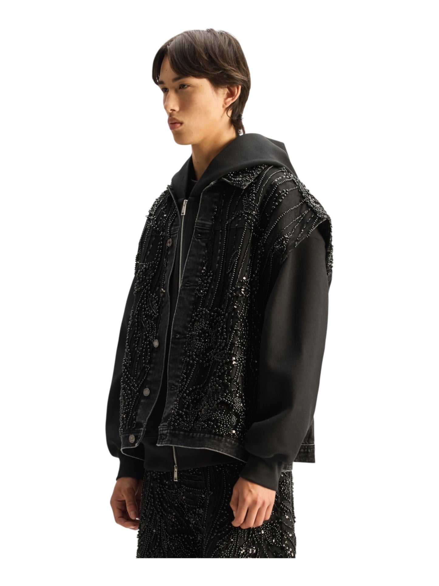 Probus Purple Brand Mesh Embellishment Vest Black Purple Brand Mesh Embellishment Vest Black BLACK