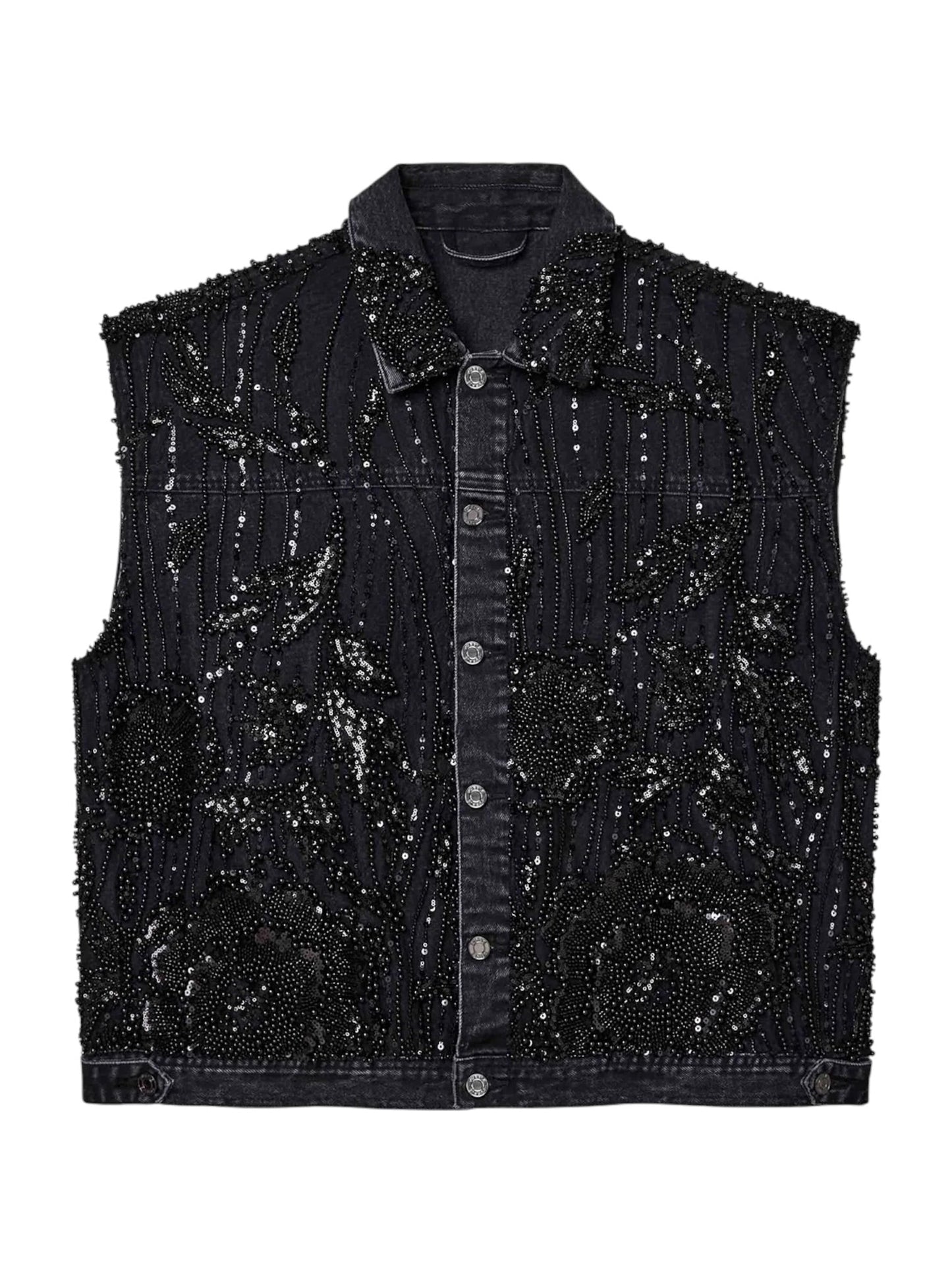 Probus Purple Brand Mesh Embellishment Vest Black Purple Brand Mesh Embellishment Vest Black BLACK