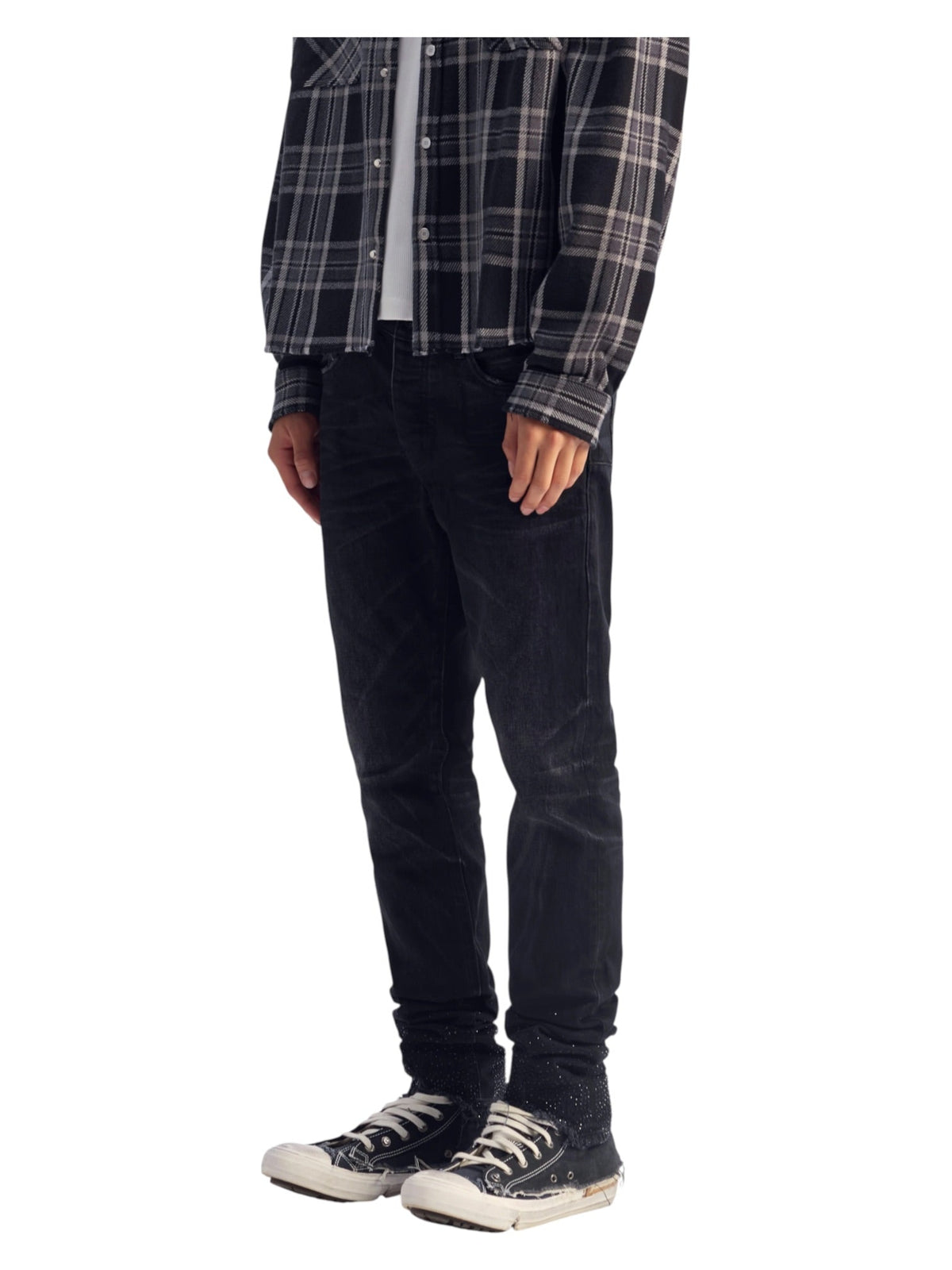 Probus Purple Brand P001-HCBM426 Skinny High Contrast Bling Black Purple Brand P001-HCBM426 Skinny High Contrast Bling Black BLACK