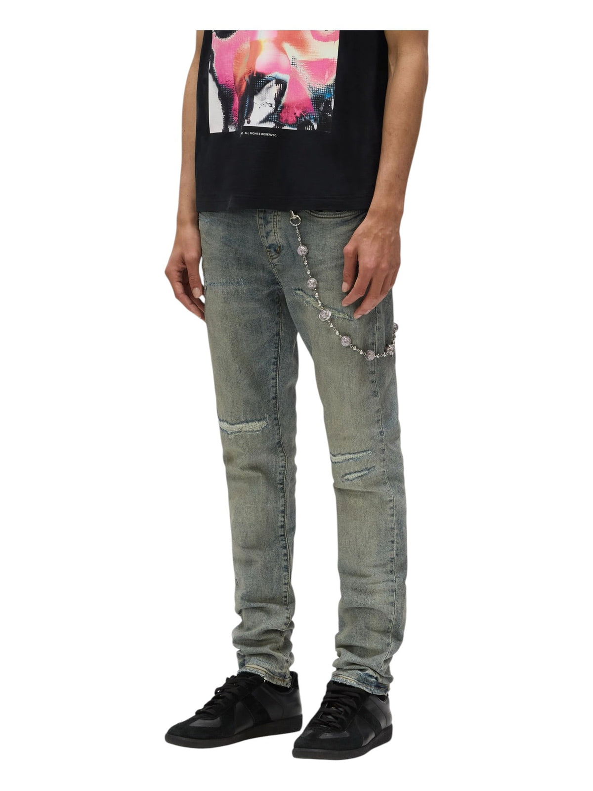 Probus Purple Brand P001-LBVR524 Light Blue Vintage Repair Jeans Purple Brand P001-LBVR524 Light Blue Vintage Repair Jeans 28