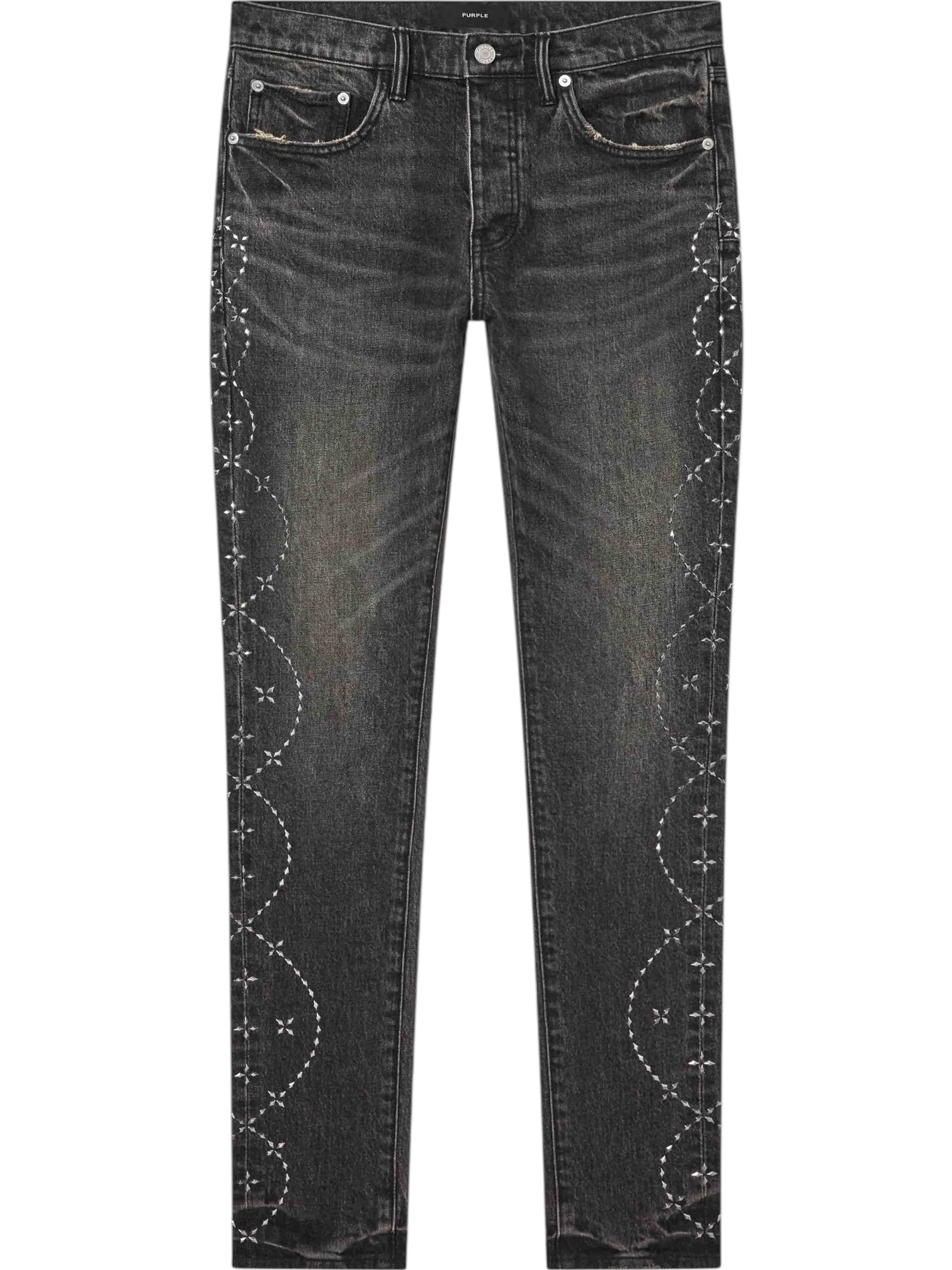 Purple Brand P001-STHW126 Skinny Twist Hotfix Black