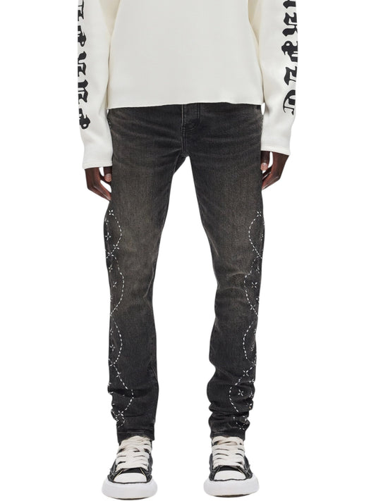 Purple Brand P001-STHW126 Skinny Twist Hotfix Black