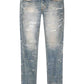 Purple Brand P001-SYPQ126 Skinny Printed Sequin Indigo