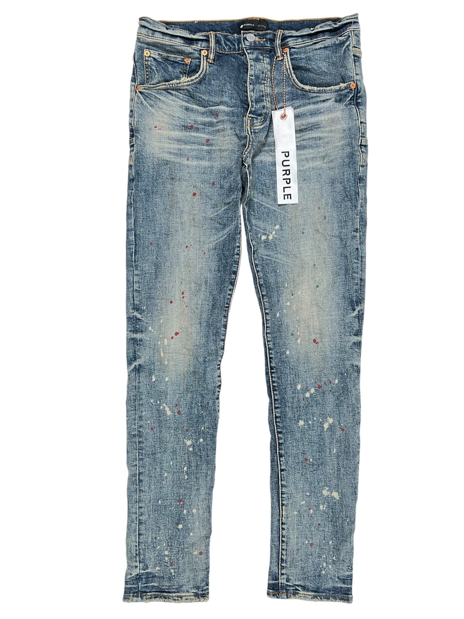 Purple Brand P002-FDBI526 Faded Dappled Bleach Indigo