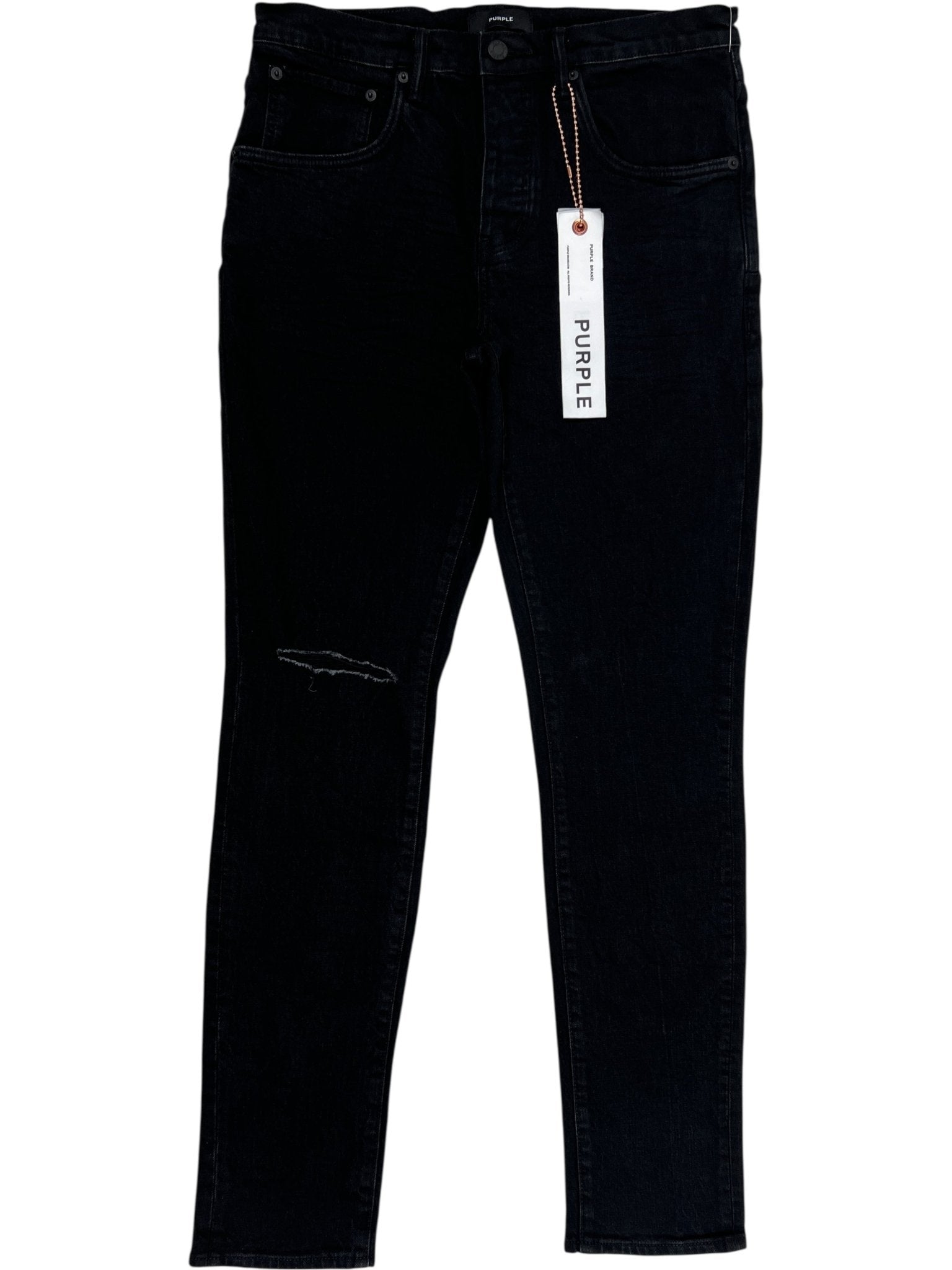 Purple Brand P002-NDBR825 Knee Slit Rinse Slim Black - Probus