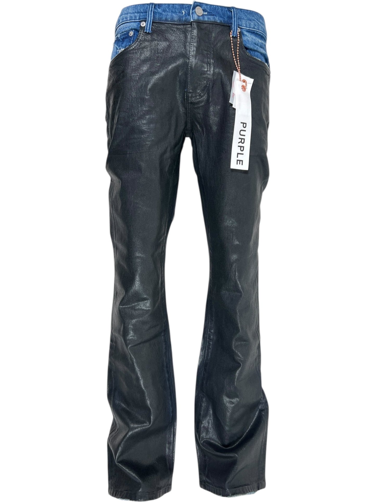 Purple Brand P004-FLCB126 Coated Indigo Flare Black