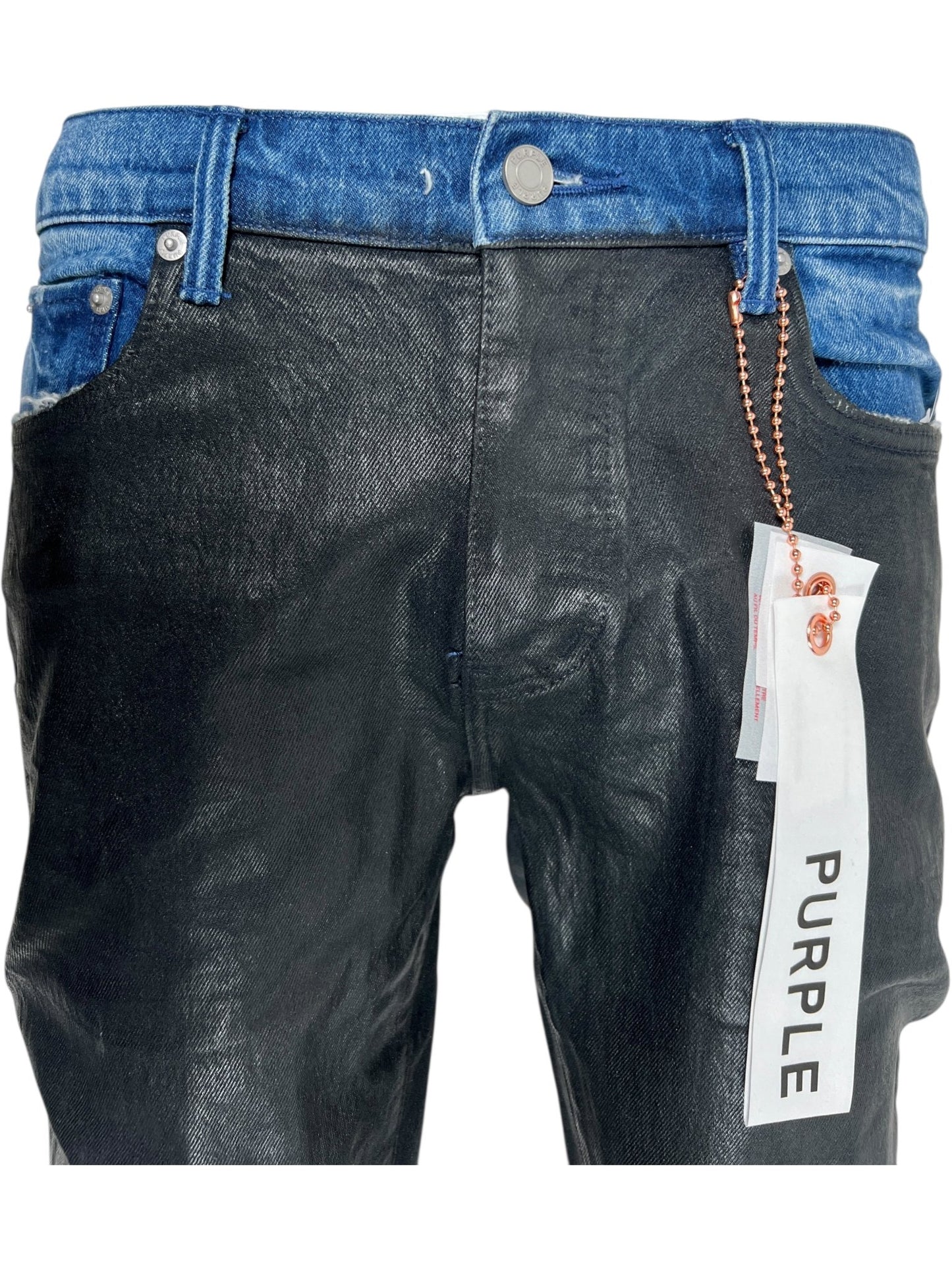 Purple Brand P004-FLCB126 Coated Indigo Flare Black