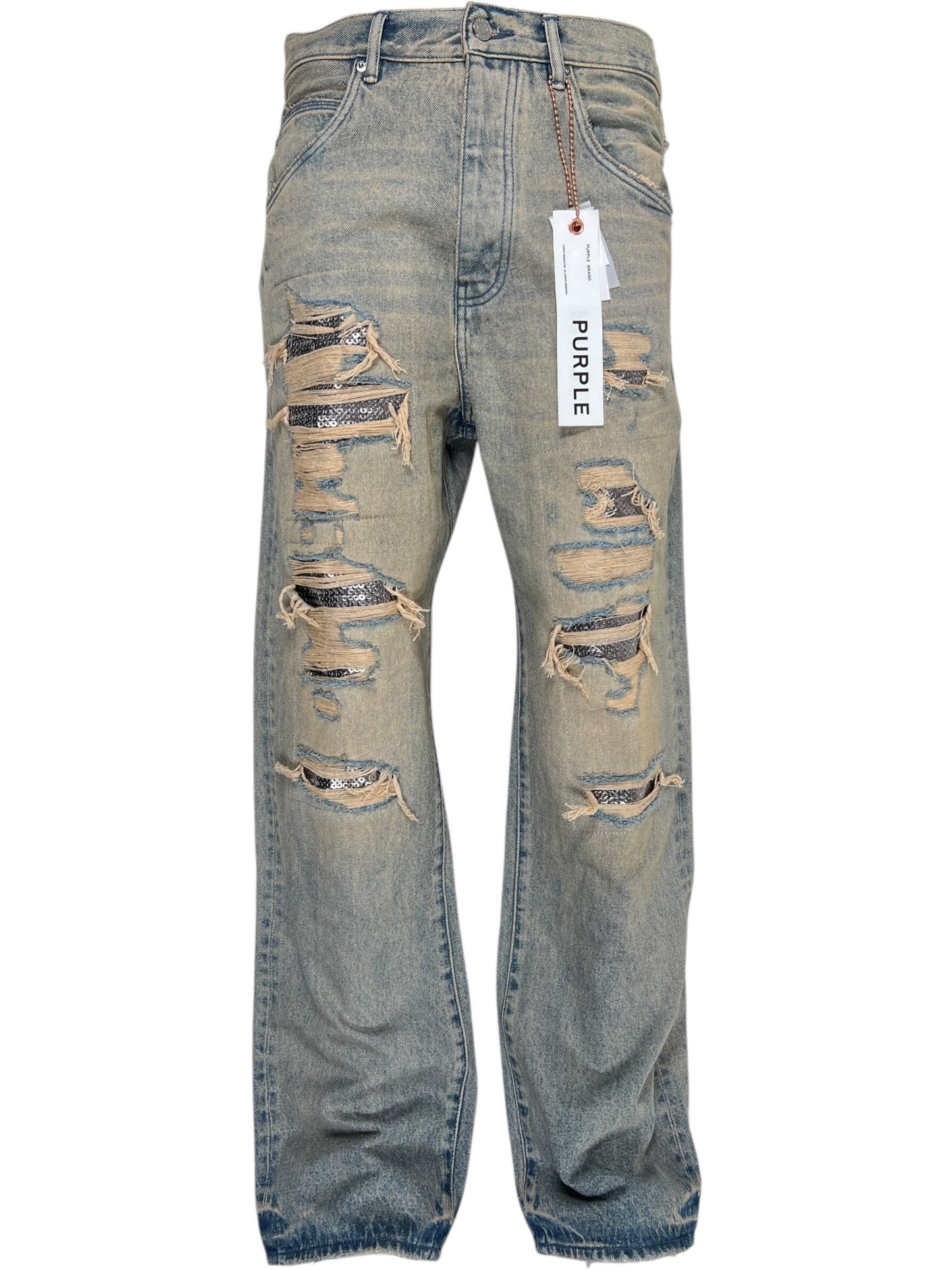 Purple Brand P018-TNSQ126 Tinted Sequin Repair Indigo