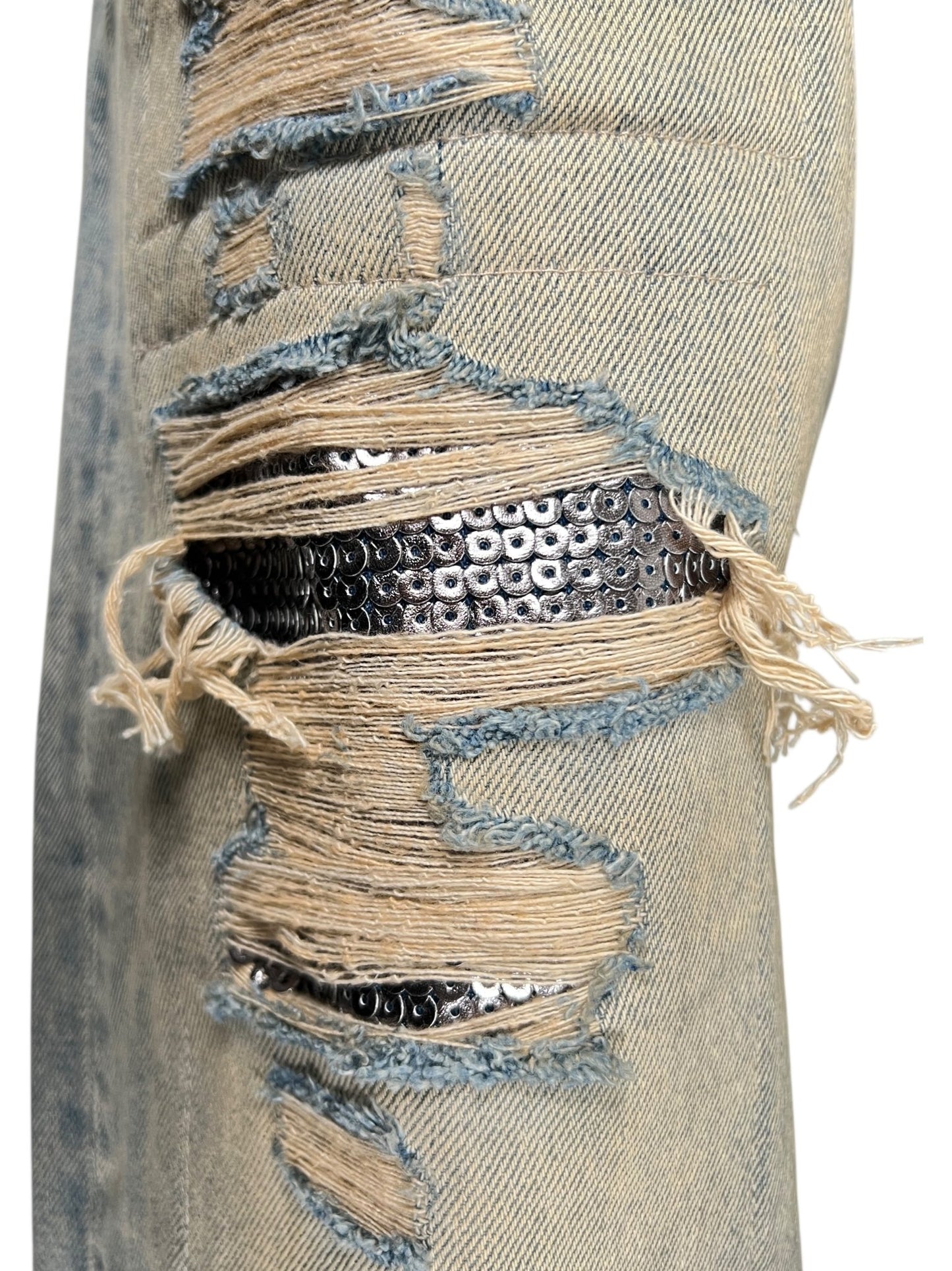 Purple Brand P018-TNSQ126 Tinted Sequin Repair Indigo