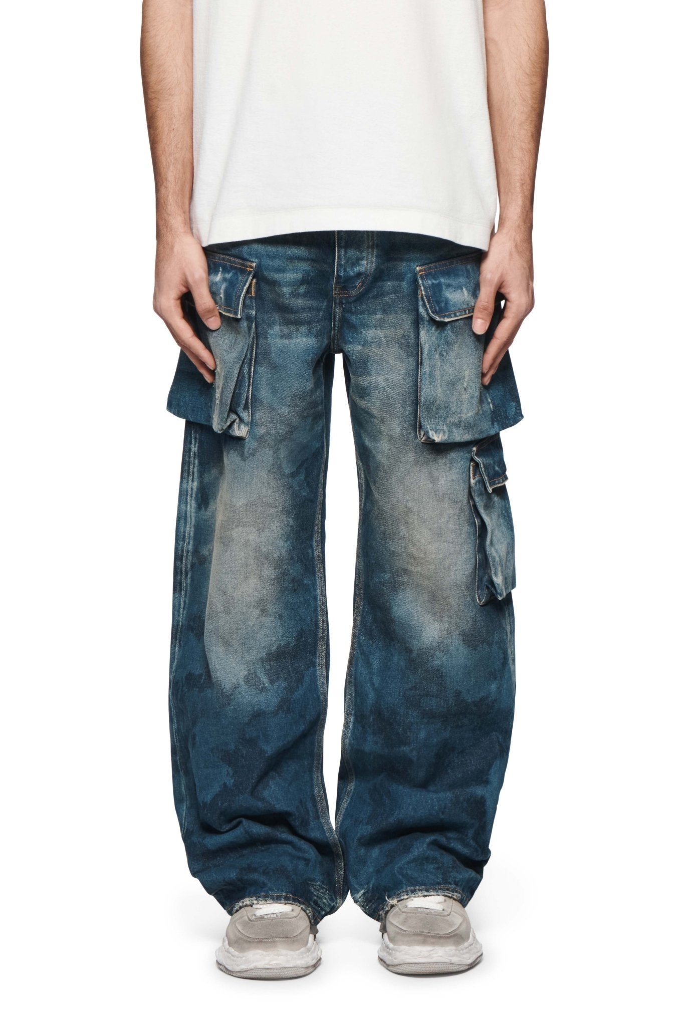 Purple Brand P018-TPDI Triple Pocket Cargo Dk Indigo