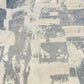 Close-up of PURPLE BRAND P059-GRPS325-Grunge Print Shorts Indigo shows blue and white premium cotton denim with a faded, vintage-style image of people and market stalls for a textured effect.