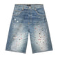 Purple Brand P070-CYWL826 Cyanine Jewel Long Shorts Indigo
