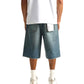 Purple Brand P070-CYWL826 Cyanine Jewel Long Shorts Indigo