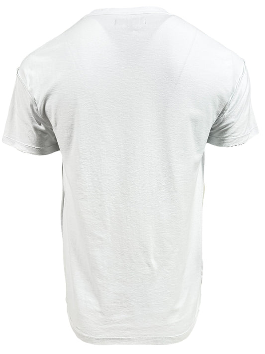 PURPLE BRAND P101-JDBW TEXTURED NSIDE OUT TEE WHITE displayed from the back on a white background.