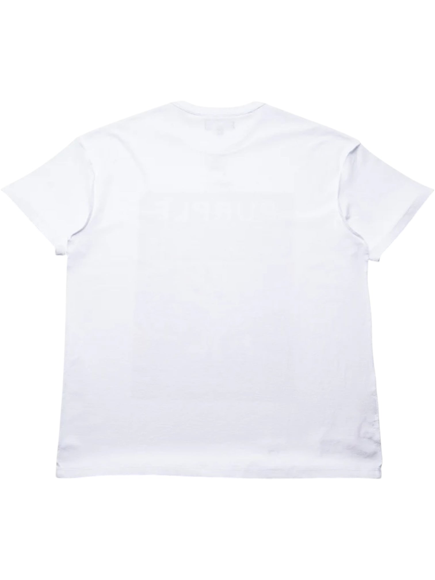 A PURPLE BRAND P101-TWPU325-Inside Out Tee in Brilliant White is shown laid flat with the back side facing up.