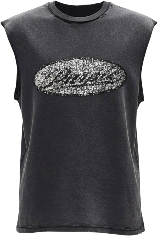 Purple Brand P103-TBDS226 Textured Sleeveless Tee Black