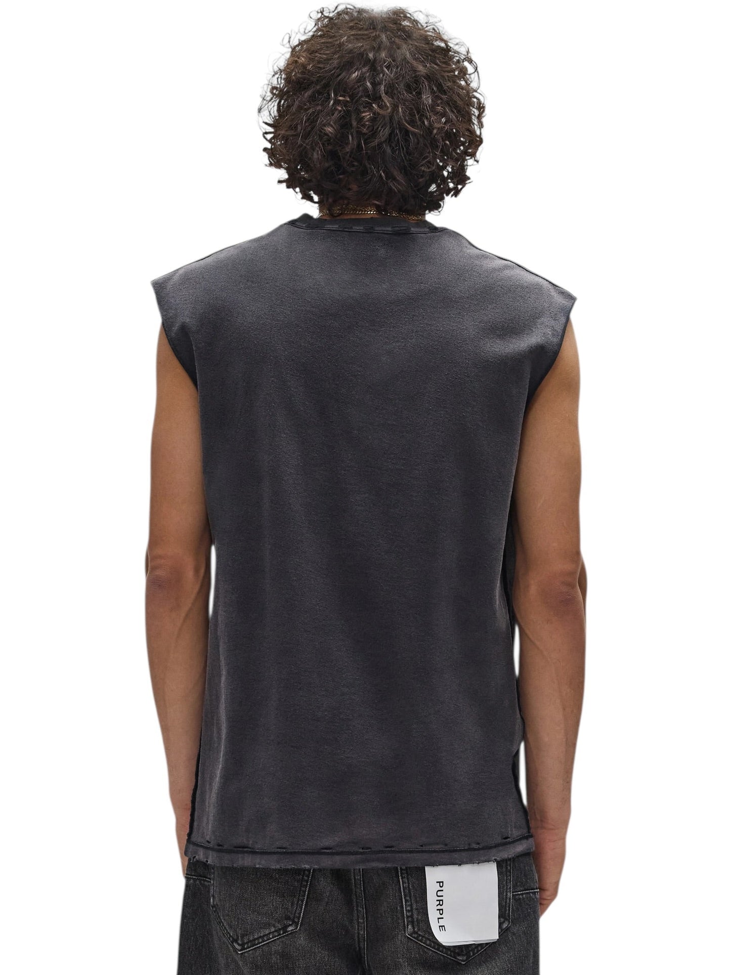 Purple Brand P103-TBDS226 Textured Sleeveless Tee Black