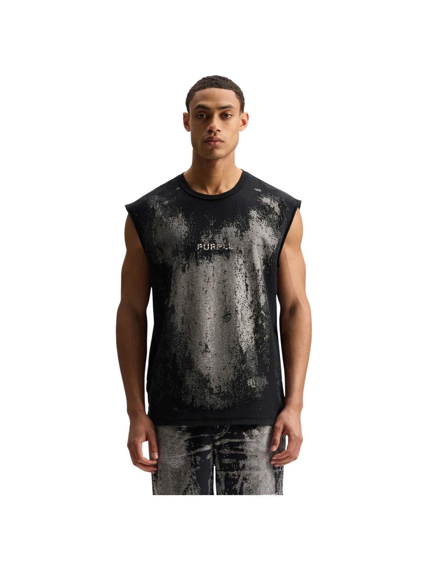 Purple Brand P103-TJBH326 Textured Sleeveless Tee Black